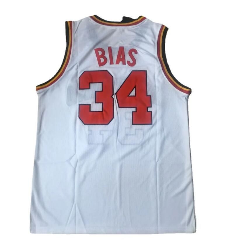 2024 Men NCAA Len Bias #34 Maryland Terrapins College Basketball  white jerseys